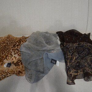 Three Sheer Rectangular Scarves, Two Dennis Basso, One Unbranded – NWOT